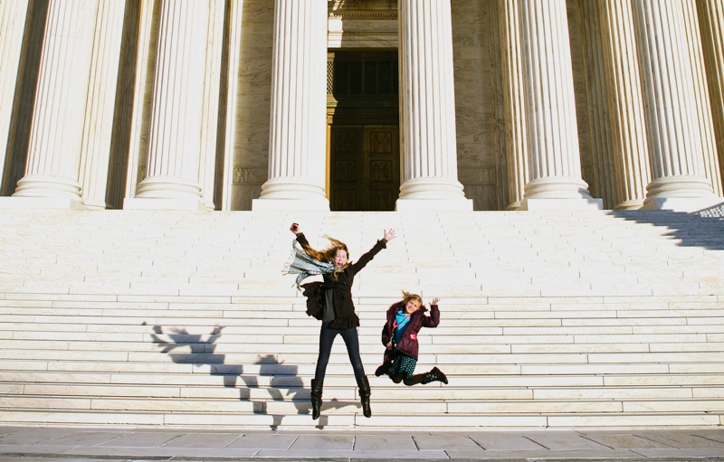 Kids on the Supreme Court Steps in Washington DC